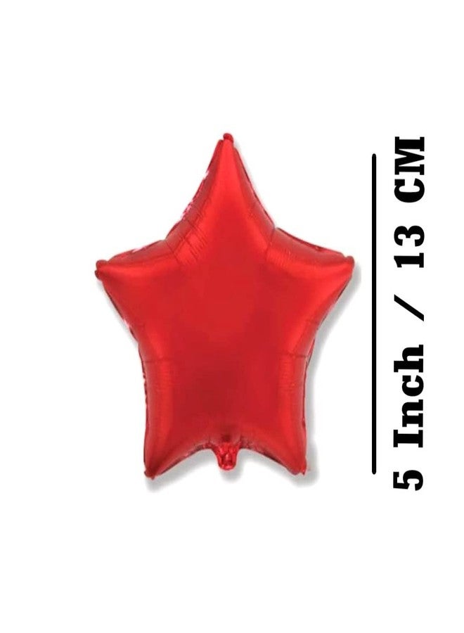 Juzfun Foil Balloons For Birthday Decorations Red Star Shape Pack Of 10 Pcs Small Size 5 Inch Party Supplies For Weddings Anniversaries - Image 4